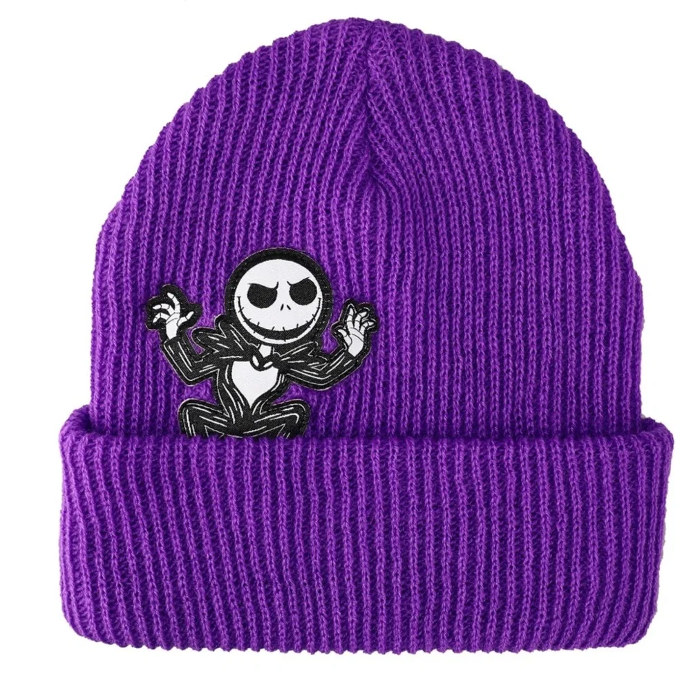 Bioworld Nightmare Before Christmas Jack Skellington Pumpkin King Purple Beanie